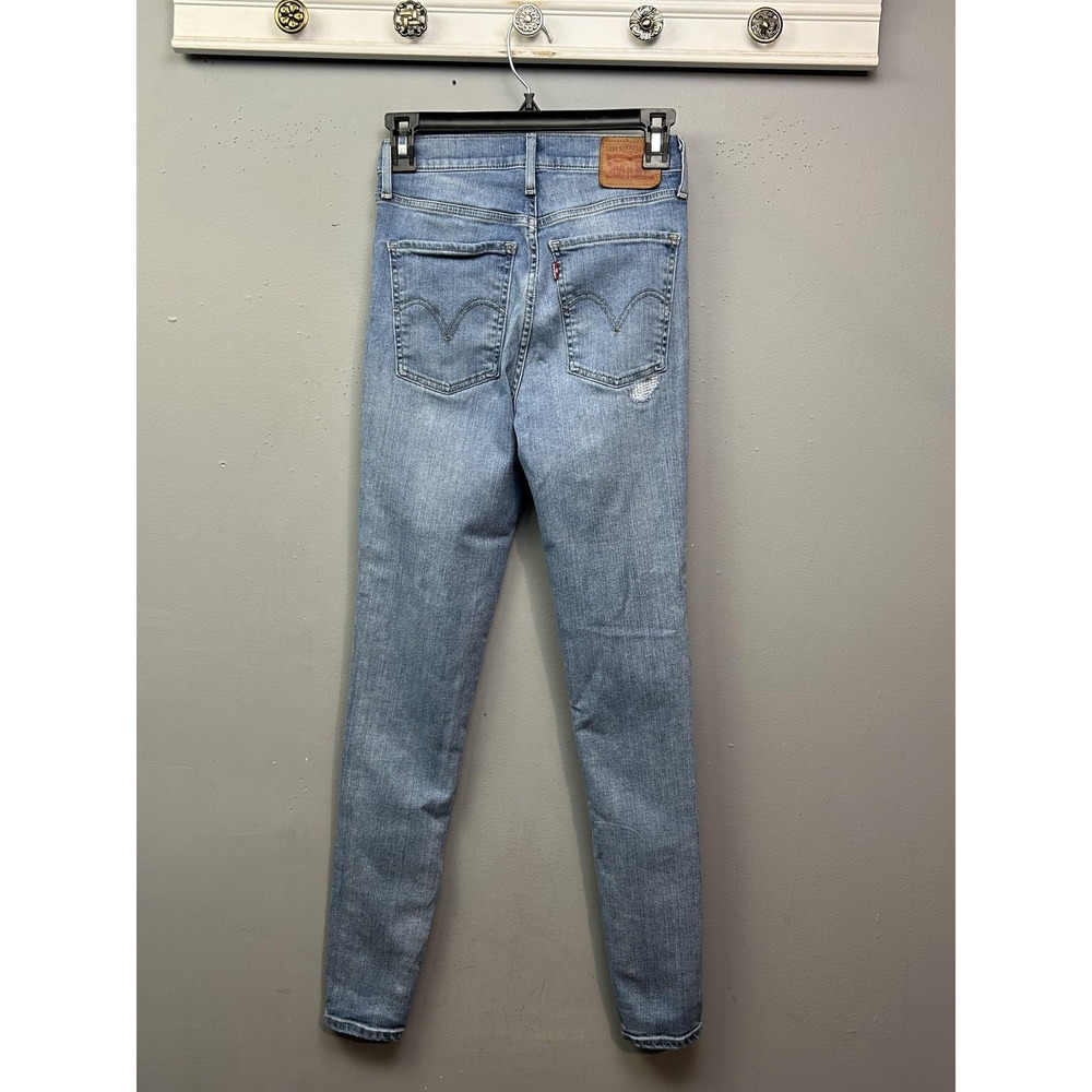 Levi's Jeans Womens 27x30 Mile High Super Skinny Ripped Knees Italian Denim